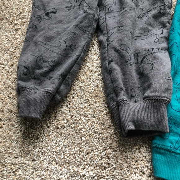 EUC- Carters 2 Pairs of Dinosaur Pants; Dark Grey & Aqua Blue- size 12 months - Picture 5 of 12